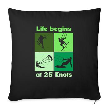 La vie commence à 25 nœuds, Lifestyle Vintage Design - Housse de coussin décorative 45 x 45 cm - noir - Devant