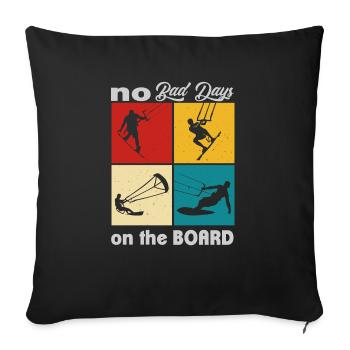 No bad days on the Board. Lifestyle Vintage - Sofa pillowcase 17,3'' x 17,3'' (45 x 45 cm) - black - Front
