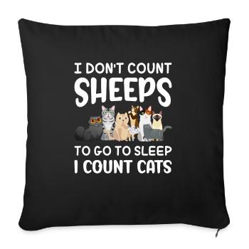 Cat Owner Lifestyle Vintage Cataholic Animal - Sofa pillowcase 17,3'' x 17,3'' (45 x 45 cm) - black - Front
