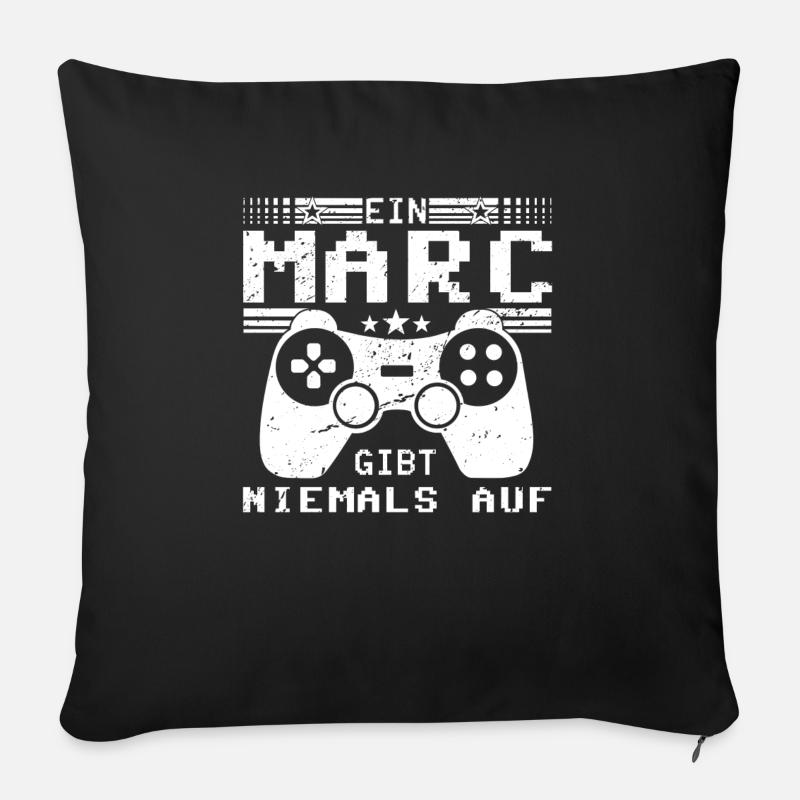 Marc Gaming Konsole PC Gamer Geschenk - Sofakissenbezug 45 x 45 cm - Schwarz