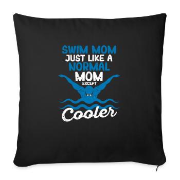 Lustiges Schwimmen Mama Schwimmer Muttertag - Sofakissenbezug 45 x 45 cm - Schwarz - Vorne