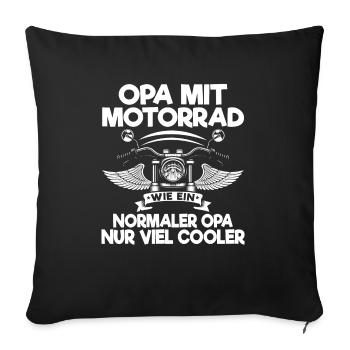 Opa Mit Motorrad Wie Ein Normaler Opa Lustige - Sofakissenbezug 45 x 45 cm - Schwarz - Vorne