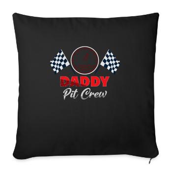 Papa Pit Crew Race Car Racing Fête d’anniversaire - Housse de coussin décorative 45 x 45 cm - noir - Devant
