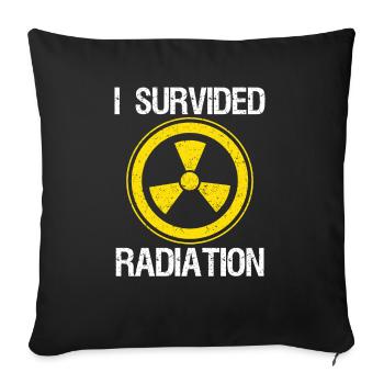 I Survived - Sofa pillowcase 17,3'' x 17,3'' (45 x 45 cm) - black - Front
