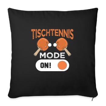 Tischtennis Mode On Tischtennisspieler - Sofakissenbezug 45 x 45 cm - Schwarz - Vorne