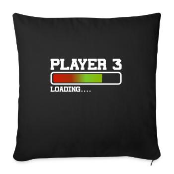Le joueur 3 charge le nouveau bébé du père du jeu - Housse de coussin décorative 45 x 45 cm - noir - Devant
