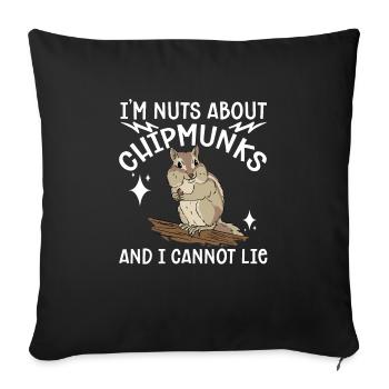 Chipmunk Rodent Gift - Sofa pillowcase 17,3'' x 17,3'' (45 x 45 cm) - black - Front