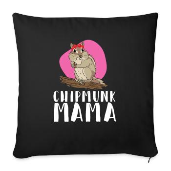 Cadeau de rongeur chipmunk - Housse de coussin décorative 45 x 45 cm - noir - Devant