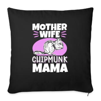 Cadeau de rongeur chipmunk - Housse de coussin décorative 45 x 45 cm - noir - Devant