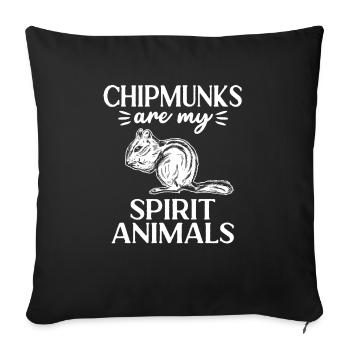 Cadeau de rongeur chipmunk - Housse de coussin décorative 45 x 45 cm - noir - Devant