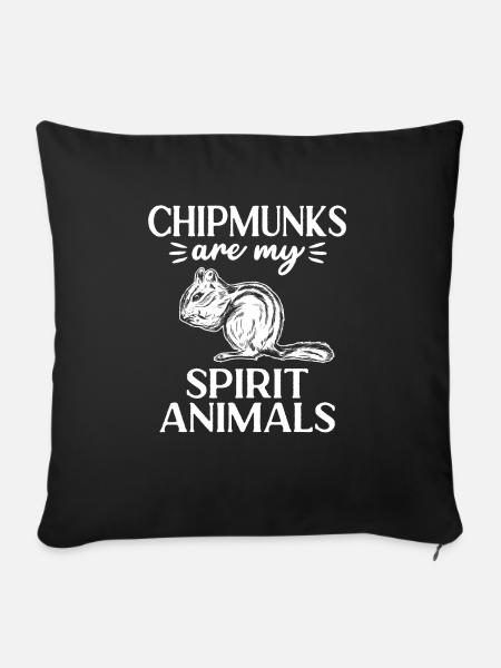 Streifenhörnchen Chipmunk Nagetier Geschenk - Sofakissenbezug 45 x 45 cm - Schwarz