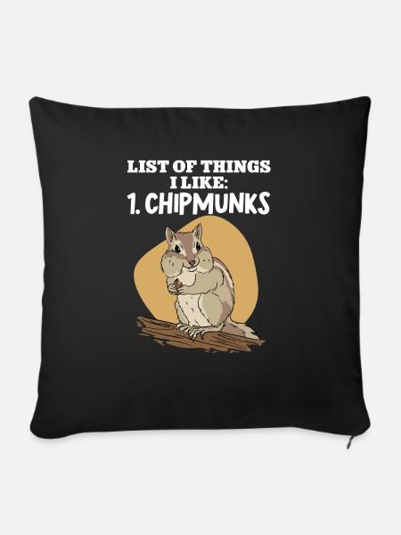 Streifenhörnchen Chipmunk Nagetier Geschenk - Sofakissenbezug 45 x 45 cm - Schwarz