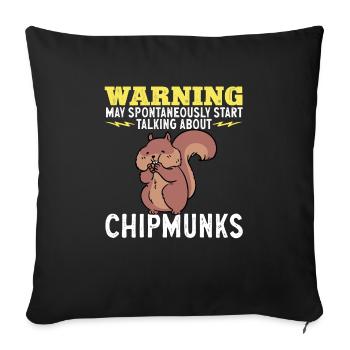 Chipmunk Rodent Gift - Sofa pillowcase 17,3'' x 17,3'' (45 x 45 cm) - black - Front
