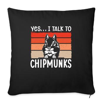 Cadeau de rongeur chipmunk - Housse de coussin décorative 45 x 45 cm - noir - Devant