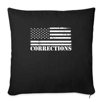 USA Flag America Flag Correctional Officer - Sofa pillowcase 17,3'' x 17,3'' (45 x 45 cm) - black - Front