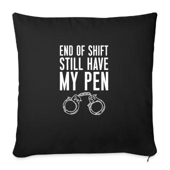 Fin de quart de travail J’ai toujours mon cadeau de chemise stylo - Housse de coussin décorative 45 x 45 cm - noir - Devant