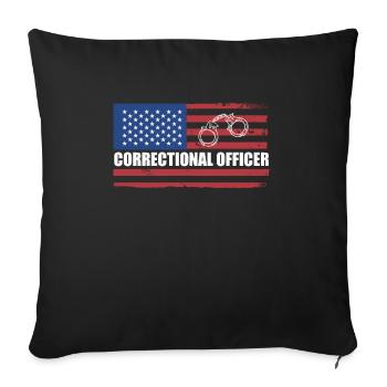 Usa Flag America Flag Agent correctionnel - Housse de coussin décorative 45 x 45 cm - noir - Devant