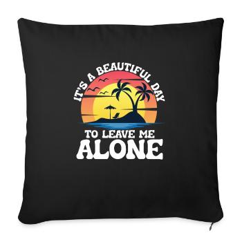 Laisse moi tranquille - Housse de coussin décorative 45 x 45 cm - noir - Devant
