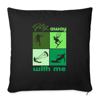 Envolez-vous avec moi. Lifestyle Vintage Design - Housse de coussin décorative 45 x 45 cm - noir - Devant