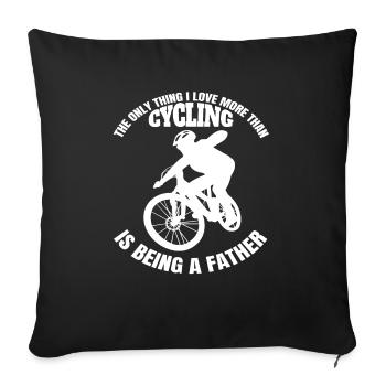 Fahrrad Vater Fahrradtour Radfahren Mountainbike - Sofakissenbezug 45 x 45 cm - Schwarz - Vorne