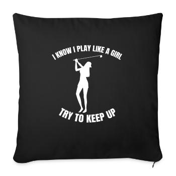 Golfer Golfer Saying Golf Ball Golf Clubs - Sofa pillowcase 17,3'' x 17,3'' (45 x 45 cm) - black - Front