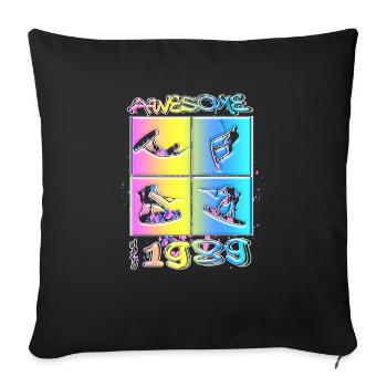 Awesome since 1989. Wakeboard Lifestyle - Sofa pillowcase 17,3'' x 17,3'' (45 x 45 cm) - black - Front