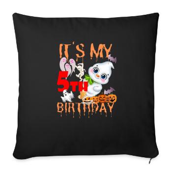 It's My 5th Birthday Halloween Birthday Ghosts - Sofa pillowcase 17,3'' x 17,3'' (45 x 45 cm) - black - Front