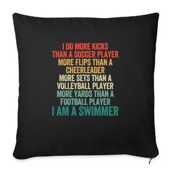 Fun Swimming Pool Swimming Practice Swimmer - Sofa pillowcase 17,3'' x 17,3'' (45 x 45 cm) - black - Front
