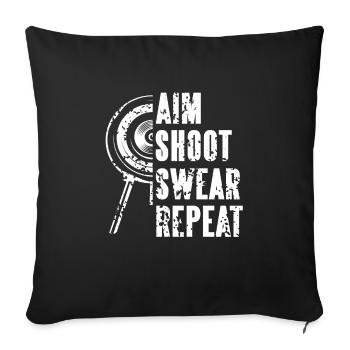 Aim Shoot Swear Repeat Cool Vintage ARCHERY - Sofa pillowcase 17,3'' x 17,3'' (45 x 45 cm) - black - Front