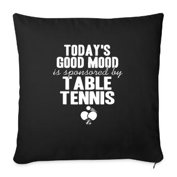 La bonne humeur du jour est sponsorisée par TABLE TENNIS - Housse de coussin décorative 45 x 45 cm - noir - Devant