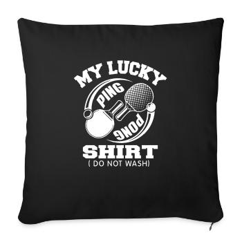 Lucky Ping Pong Shirt Ne Pas Laver Tennis de Table - Housse de coussin décorative 45 x 45 cm - noir - Devant