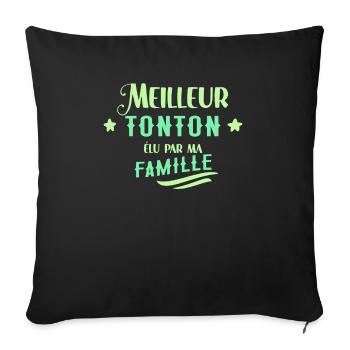 Meilleur Tonton Idée Cadeau Futur Tonton - Housse de coussin décorative 45 x 45 cm - noir - Devant