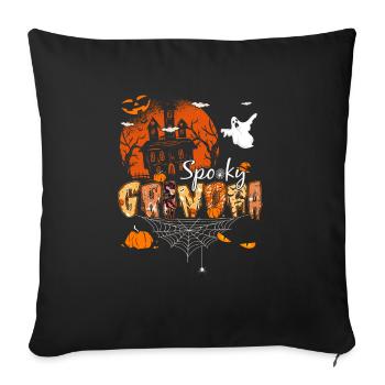 Spooky Grandpa Halloween Grusel Geschenk - Sofakissenbezug 45 x 45 cm - Schwarz - Vorne