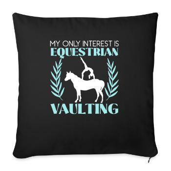 Mon seul intérêt est le cheval de saut équestre - Housse de coussin décorative 45 x 45 cm - noir - Devant