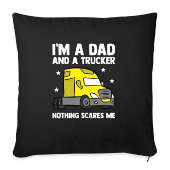 Chauffeur de camion Camionneur - Housse de coussin décorative 45 x 45 cm - noir - Devant