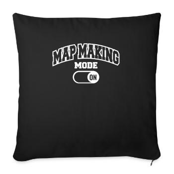 Mode de création de carte sur la cartographie cartographique - Housse de coussin décorative 45 x 45 cm - noir - Devant