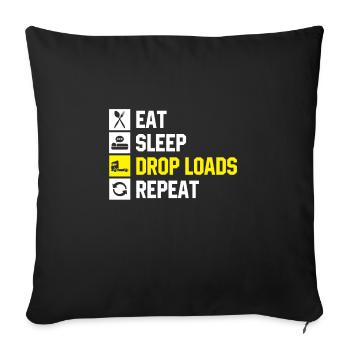 Camion Camion Chauffeur Camion Camionneur Cadeau - Housse de coussin décorative 45 x 45 cm - noir - Devant