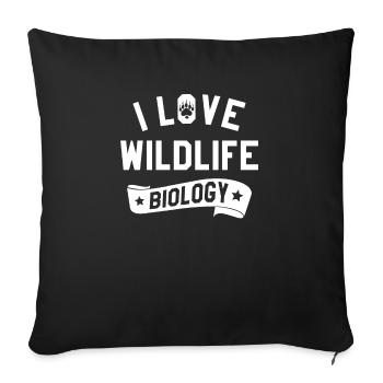 I Love Wildlife Biology Biologist - Sofa pillowcase 17,3'' x 17,3'' (45 x 45 cm) - black - Front