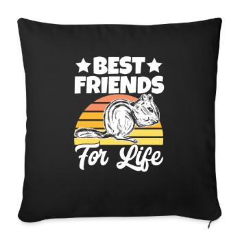 Chipmunk Rodent Gift - Sofa pillowcase 17,3'' x 17,3'' (45 x 45 cm) - black - Front