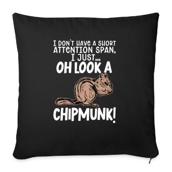 Cadeau de rongeur chipmunk - Housse de coussin décorative 45 x 45 cm - noir - Devant