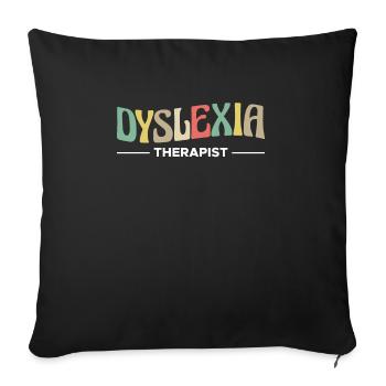 Dyslexie Thérapeute Chemise Cadeau - Housse de coussin décorative 45 x 45 cm - noir - Devant