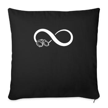 Agent correctionnel de caractère de symbole infini - Housse de coussin décorative 45 x 45 cm - noir - Devant