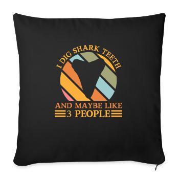 Megalodon Shark Tooth Fossil Collectible Gift - Sofa pillowcase 17,3'' x 17,3'' (45 x 45 cm) - black - Front
