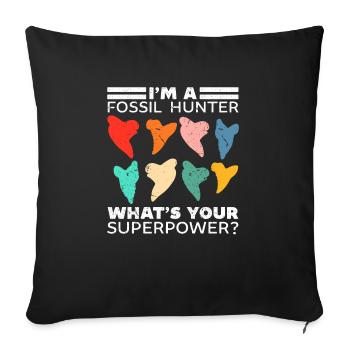 Megalodon Shark Tooth Fossil Collector Gift - Sofa pillowcase 17,3'' x 17,3'' (45 x 45 cm) - black - Front