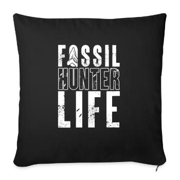 Megalodon Shark Tooth Fossil Collector Gift - Sofa pillowcase 17,3'' x 17,3'' (45 x 45 cm) - black - Front