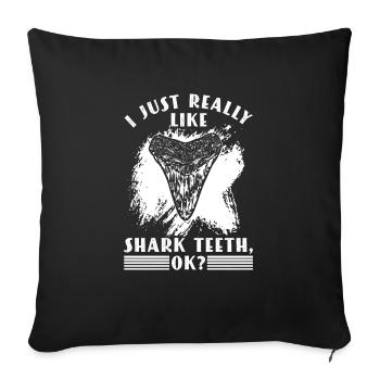 Megalodon Shark Tooth Fossil Collector Gift - Sofa pillowcase 17,3'' x 17,3'' (45 x 45 cm) - black - Front