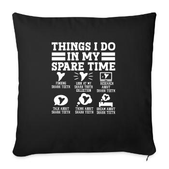 Megalodon Shark Tooth Fossil Collector Gift - Sofa pillowcase 17,3'' x 17,3'' (45 x 45 cm) - black - Front
