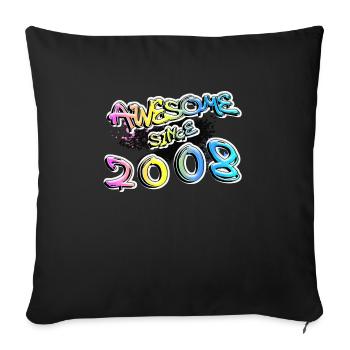 Génial depuis 2008 Graffiti Motif - Housse de coussin décorative 45 x 45 cm - noir - Devant