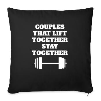 Fitness Couple Athlètes Couple Entraînement en Force - Housse de coussin décorative 45 x 45 cm - noir - Devant