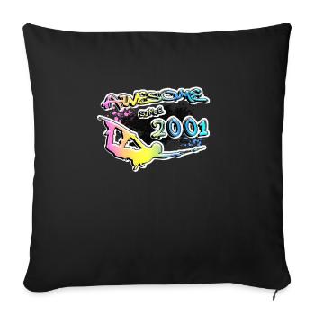 Génial depuis 2001. Style de vie de wakeboard - Housse de coussin décorative 45 x 45 cm - noir - Devant
